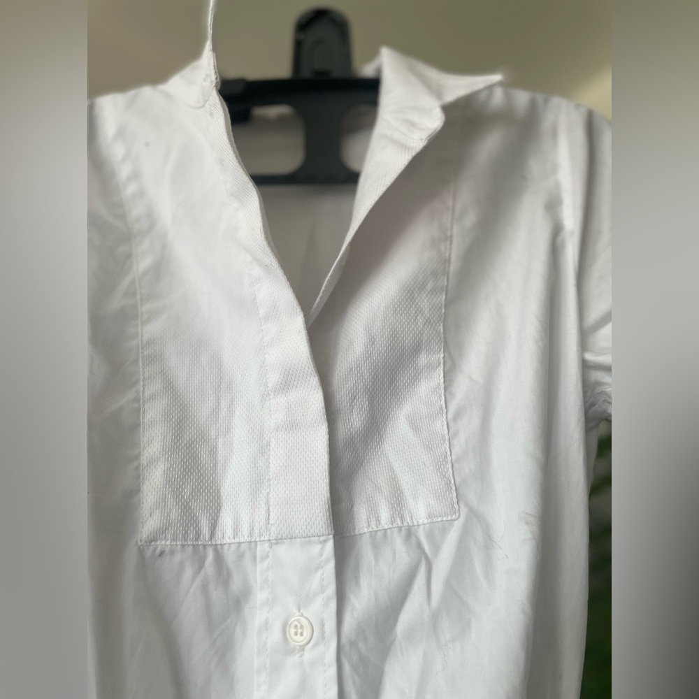 ShirtDress With Sheer Layer in White - Picture 8 of 16